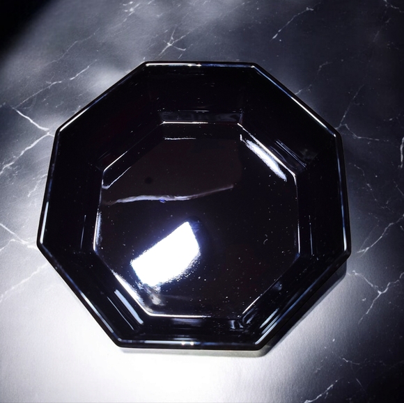 🍄Vintage Arcoroc France Black Glass Octime Octagon Stackable Bowls - Picture 4 of 10